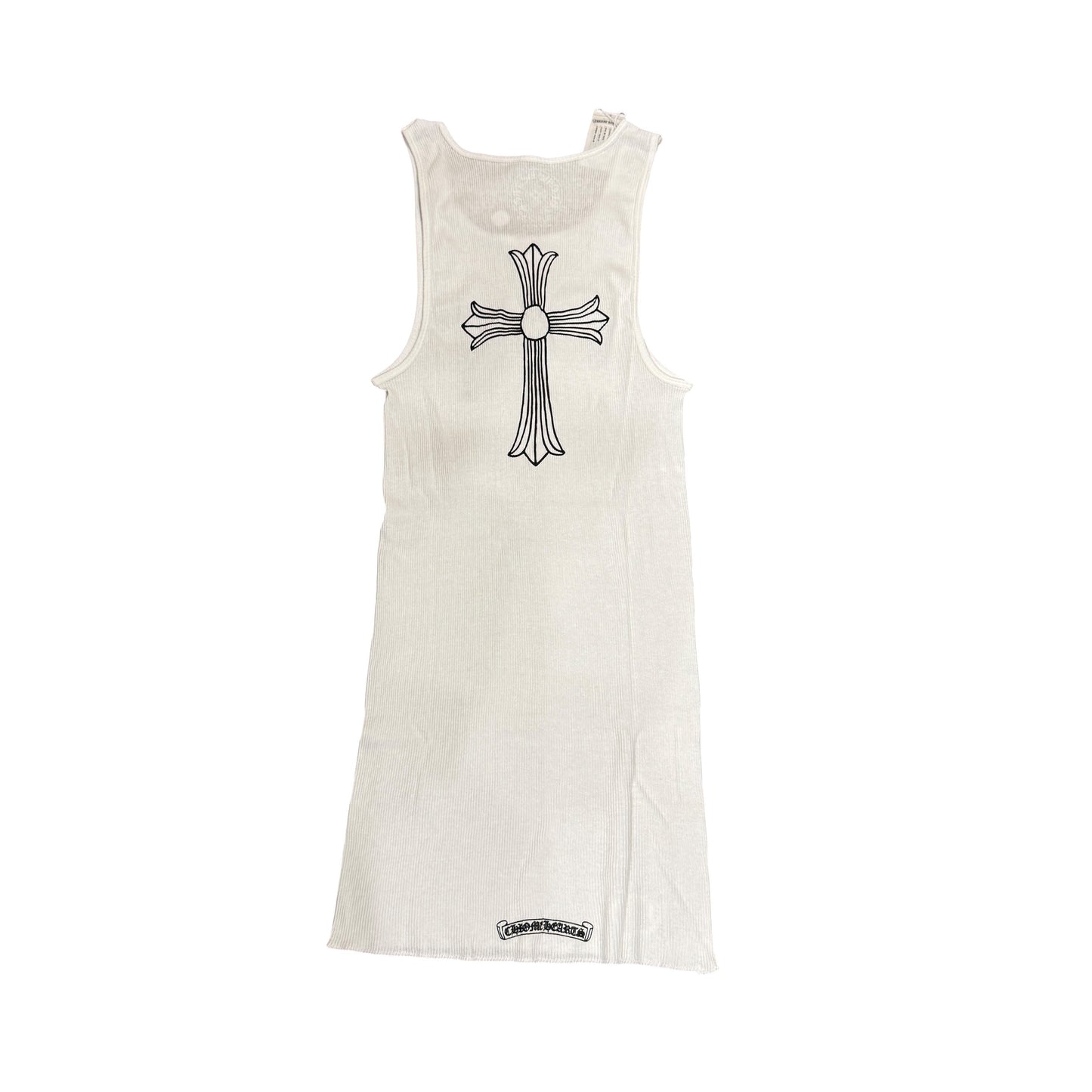 CHROME HEARTS T Bar Logo Back Cross Print Tank Top Size L