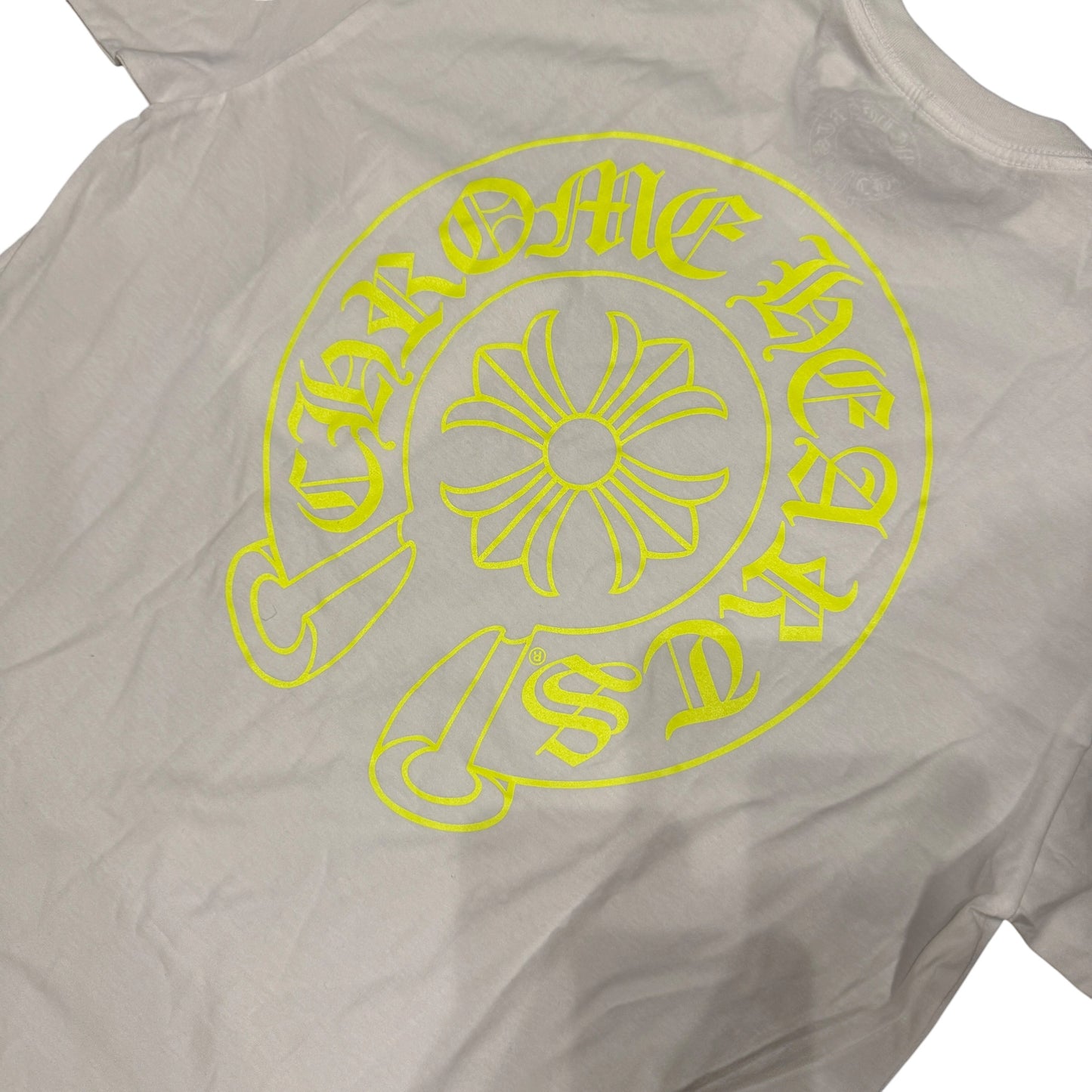 CHROME HEARTS Neon Yellow Horseshoe Tee