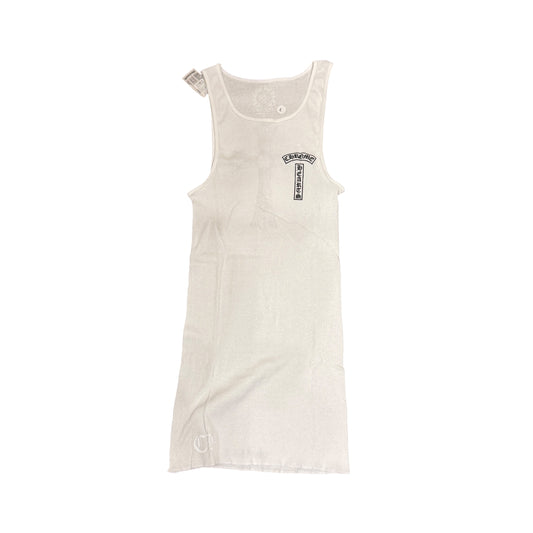 CHROME HEARTS T Bar Logo Back Cross Print Tank Top Size L