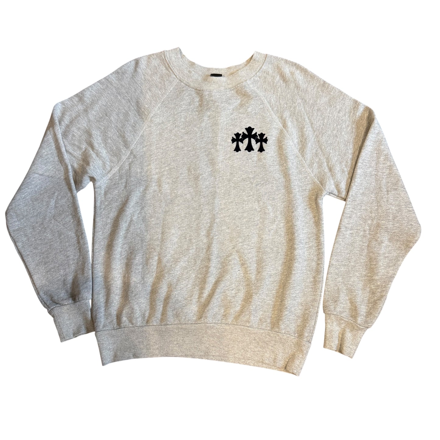CHROME HEARTS Y NOT Cemetery Cross Flock Patch Sweat Shirt