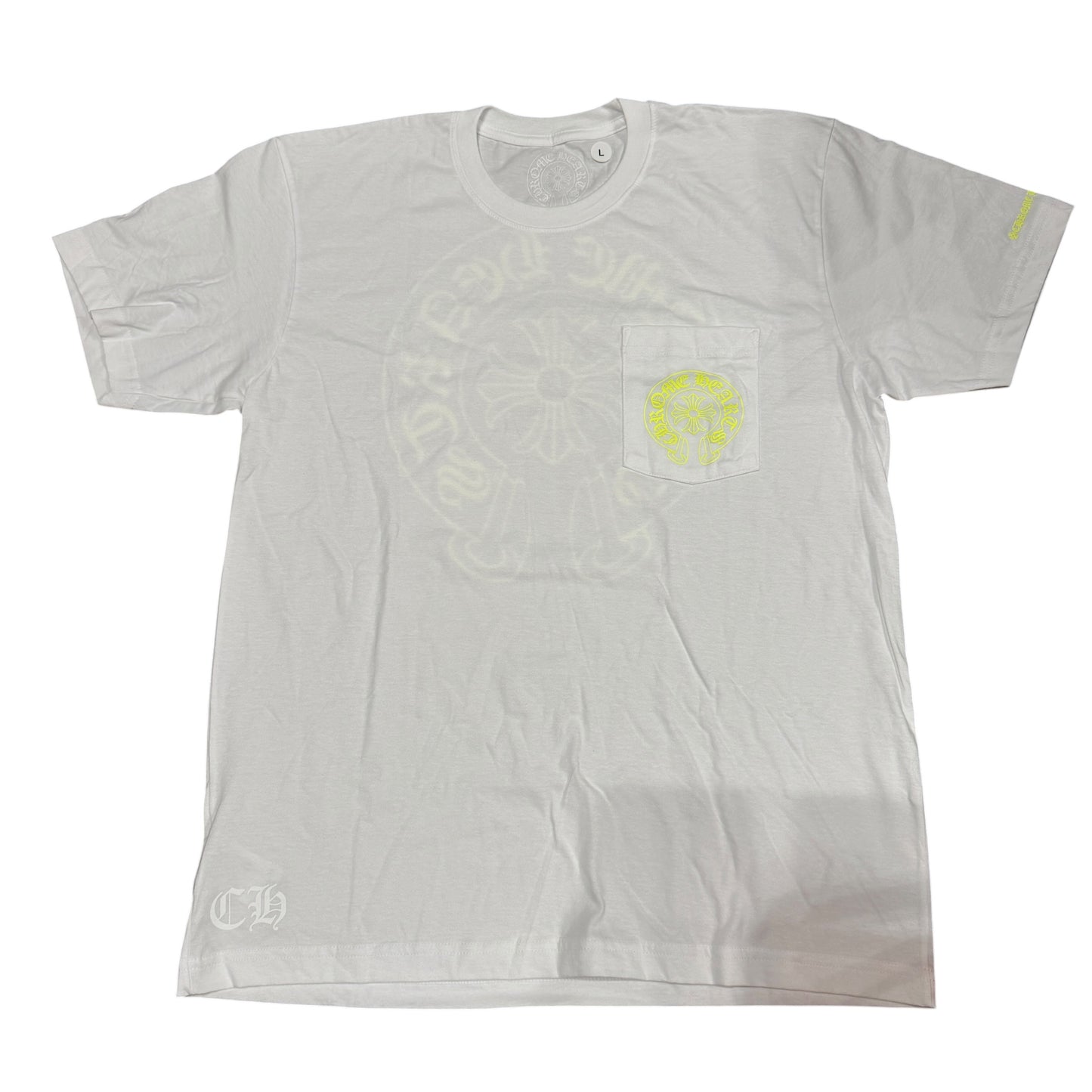 CHROME HEARTS Neon Yellow Horseshoe Tee