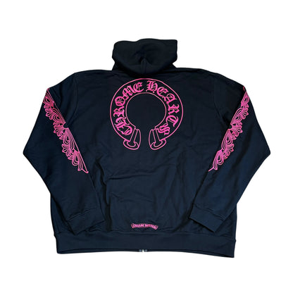Chrome Hearts Horseshoe Floral Cross Zip-Up Hoodie