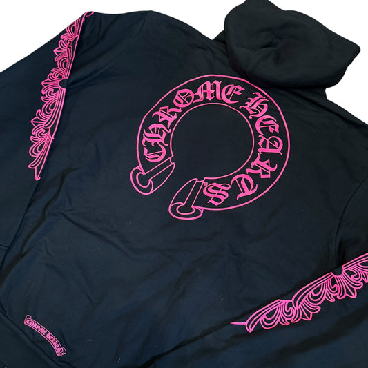 Chrome Hearts Horseshoe Floral Cross Zip-Up Hoodie