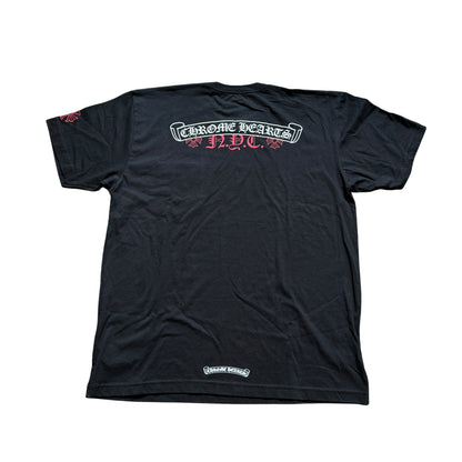 CHROME HEARTS Nyc Exclusive Red Scroll Label Cross Short Sleeve Tee