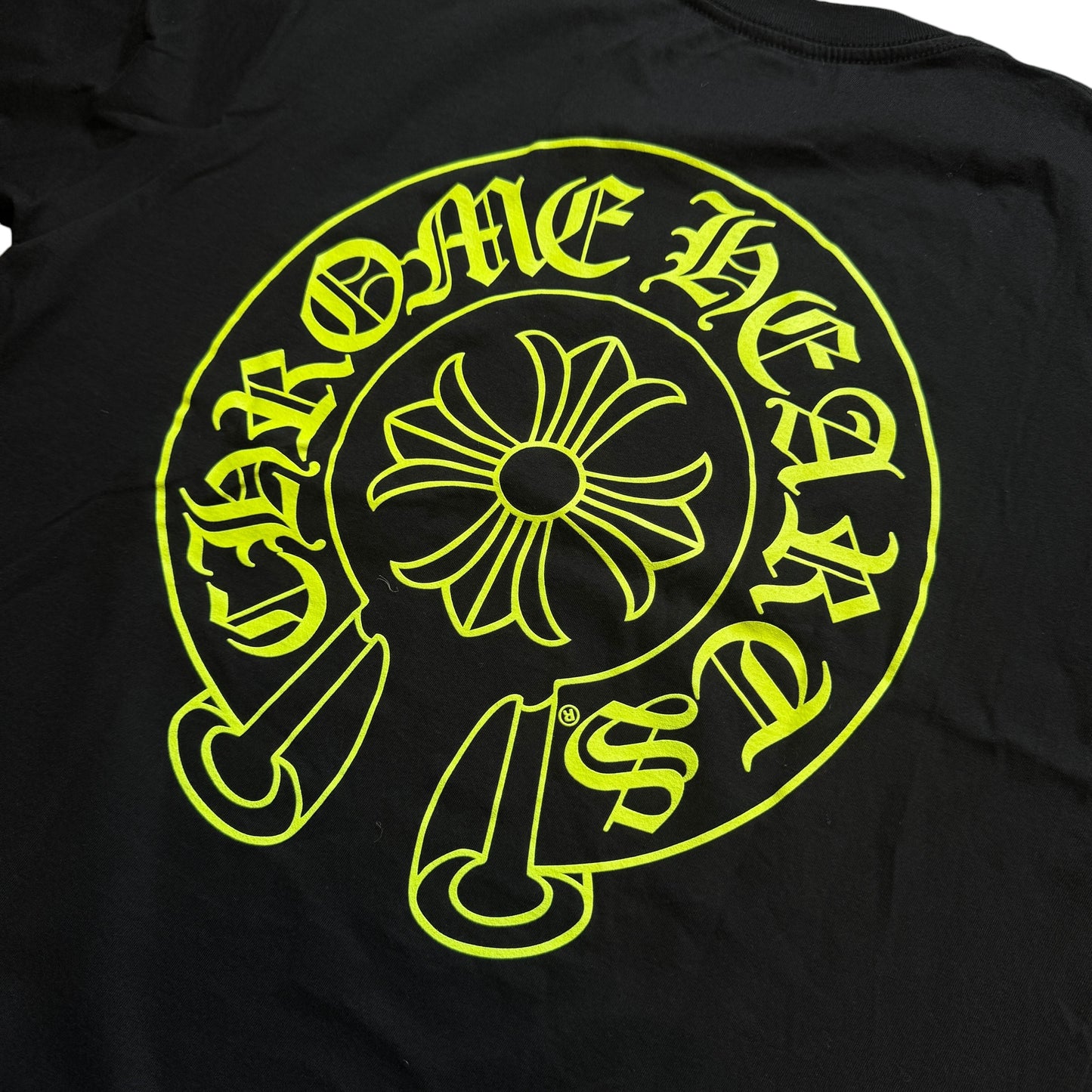 CHROME HEARTS Neon Yellow Horseshoe Tee