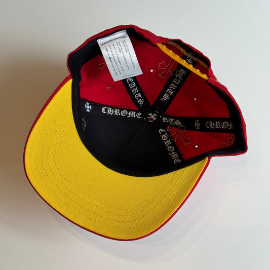 CHROME HEARTS RED Cemetery Cross Patch Trucker Cap RED ONE
