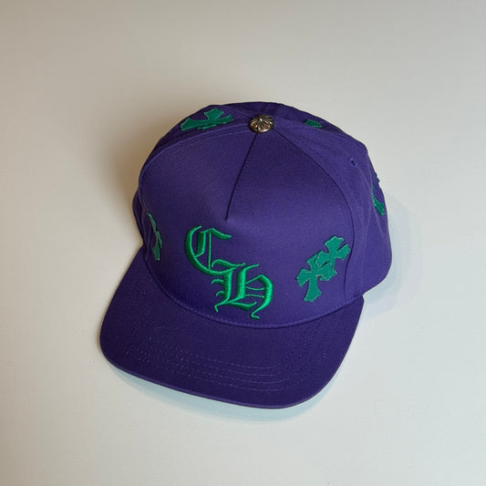 CHROME HEARTS Cemetery Cross Patch Trucker Cap Purple