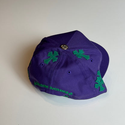 CHROME HEARTS Cemetery Cross Patch Trucker Cap Purple