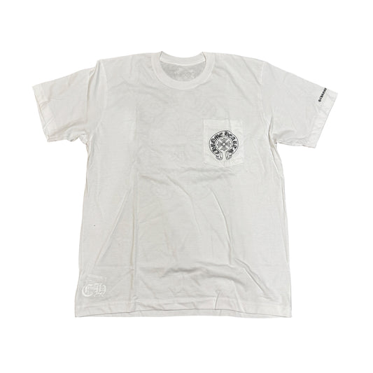 Chrome Hearts Horseshoe Logo Pocket T-Shirt "White" Size L