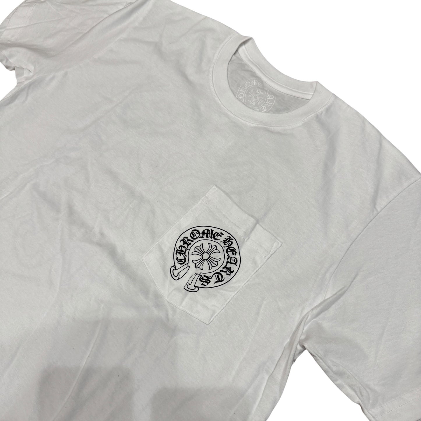 Chrome Hearts Horseshoe Logo Pocket T-Shirt "White" Size M