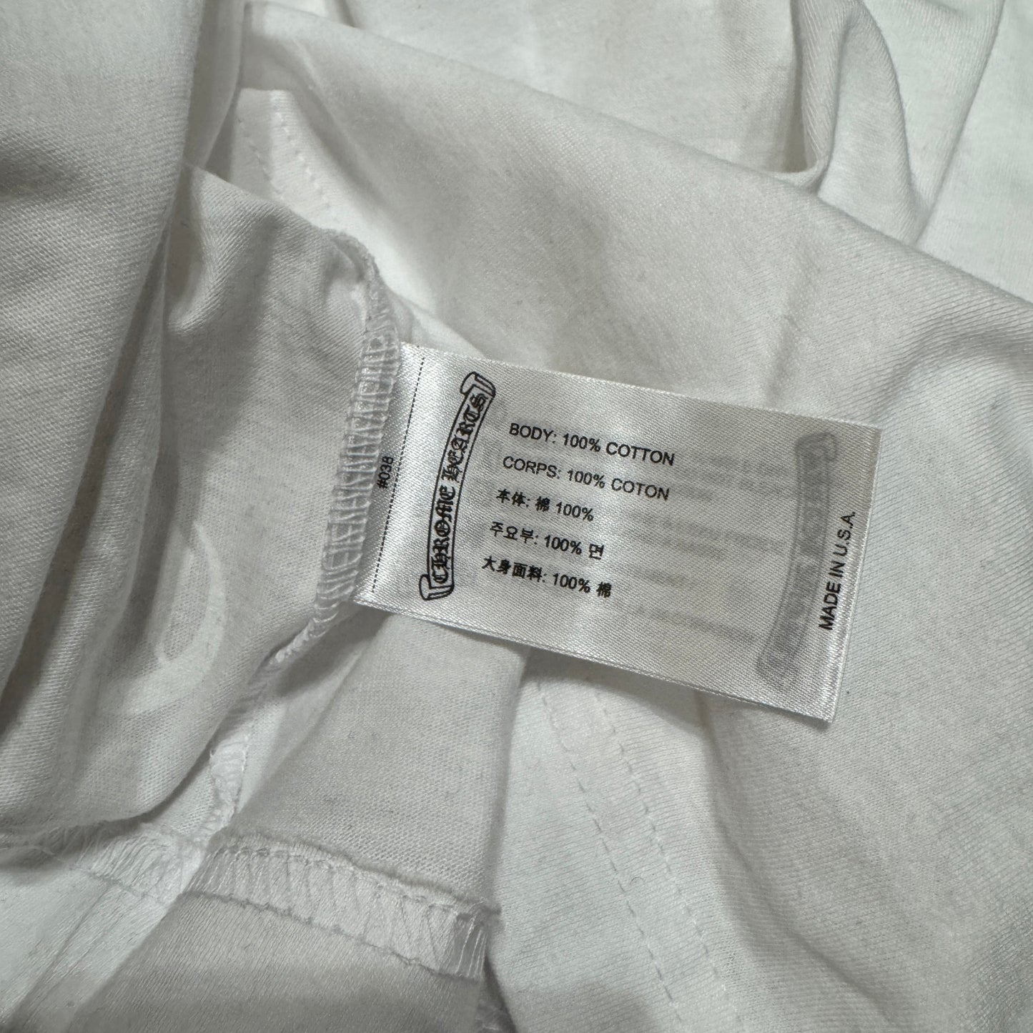 Chrome Hearts Horseshoe Logo Pocket T-Shirt "White" Size M