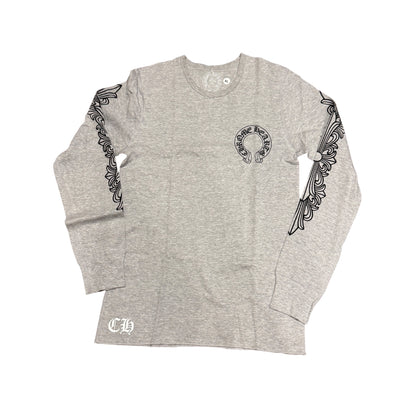 CHROME HEARTS 2025SS Floral Cross Horseshoe Thermal Long Sleeve Tee Size XL