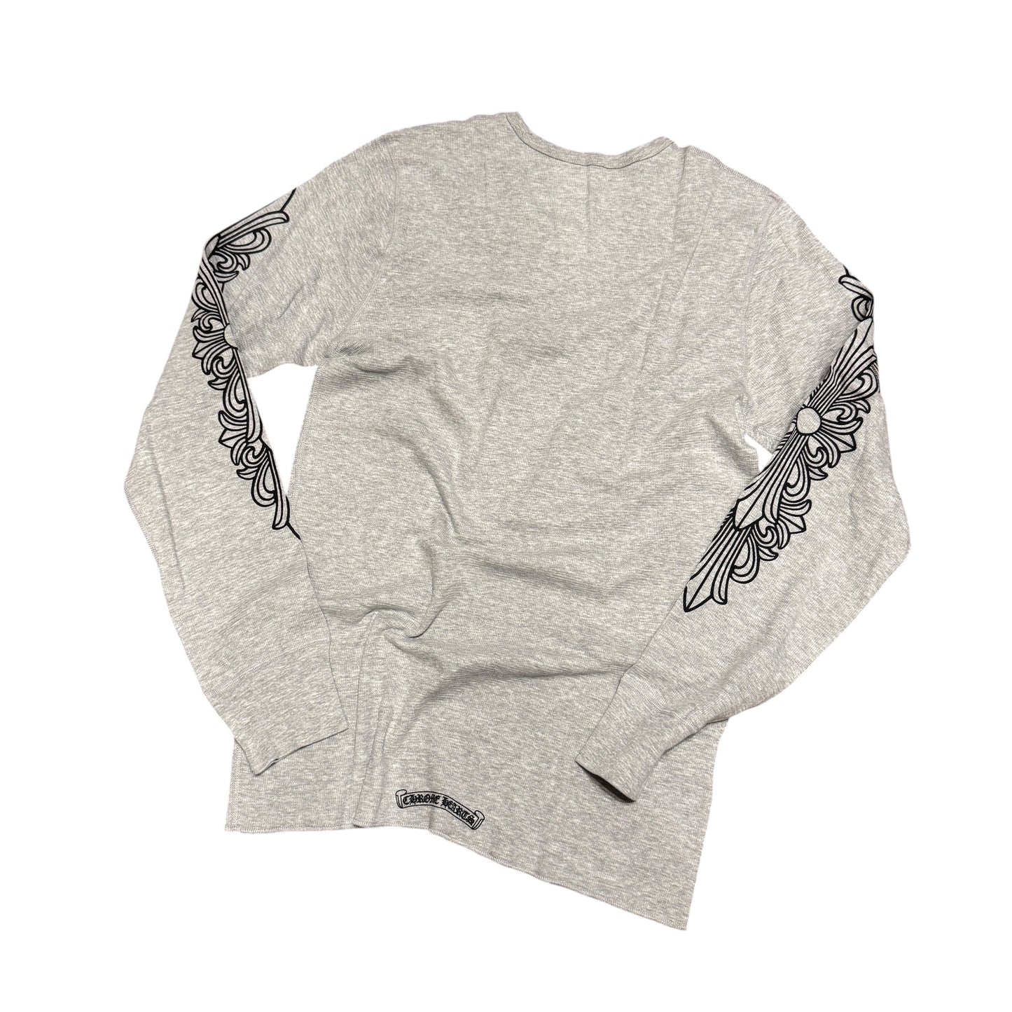 CHROME HEARTS 2025SS Floral Cross Horseshoe Thermal Long Sleeve Tee Size XL