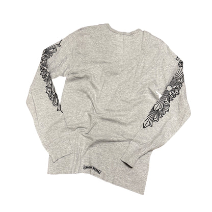 CHROME HEARTS 2025SS Floral Cross Horseshoe Thermal Long Sleeve Tee Size XL
