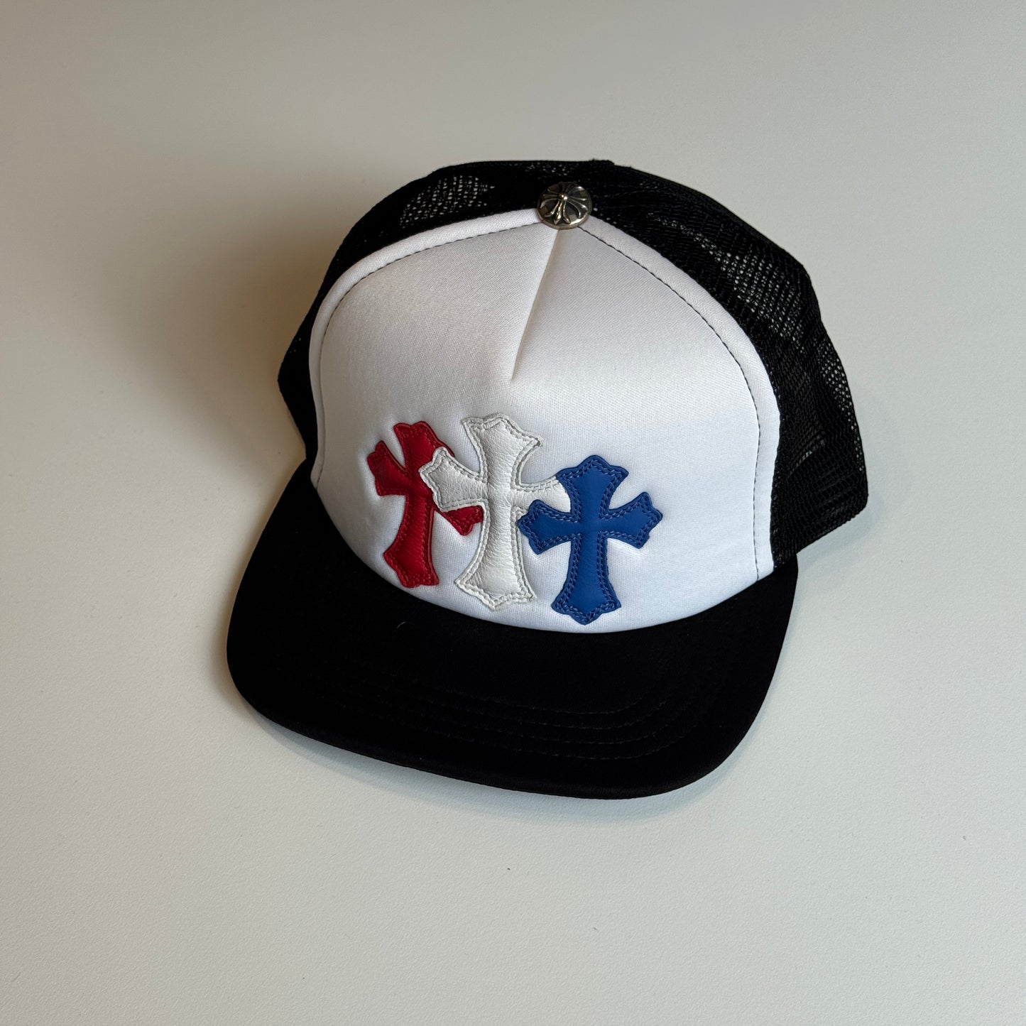 Chrome Hearts 3 Cross Patches Trucker Cap