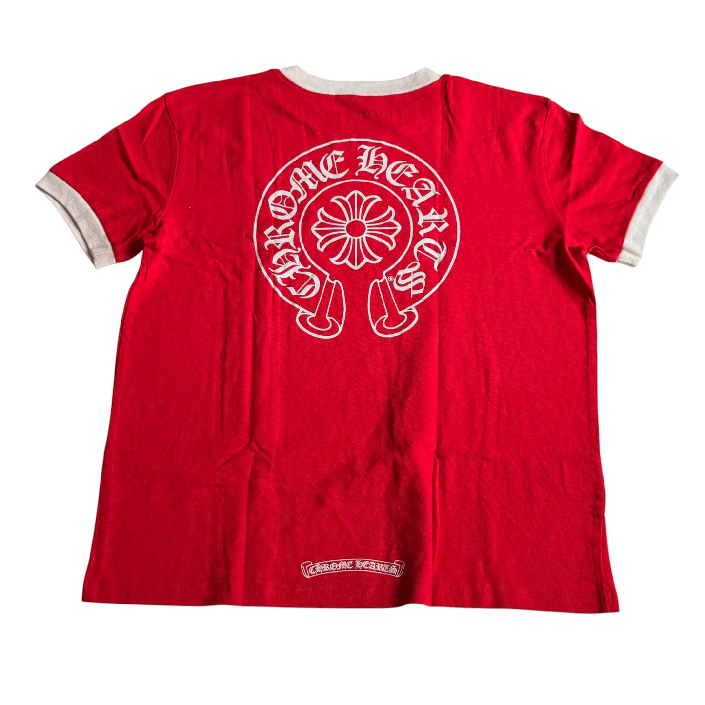 Chrome Hearts black horseshoe print ringer t-shirts