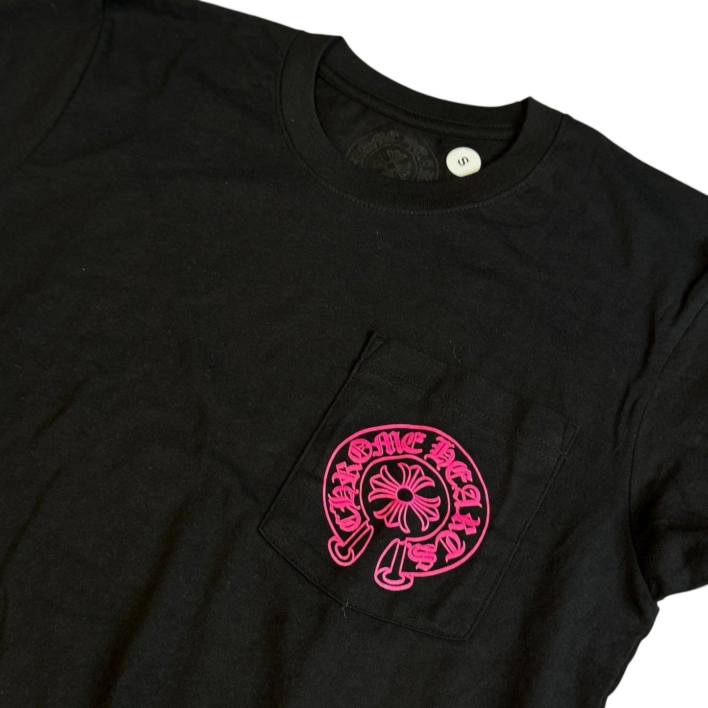 Chrome Hearts Pink Logo Horseshoe S/S Pocket Tee