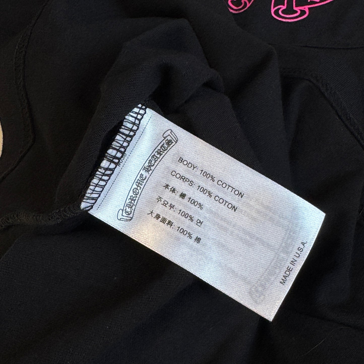 Chrome Hearts Pink Logo Horseshoe S/S Pocket Tee